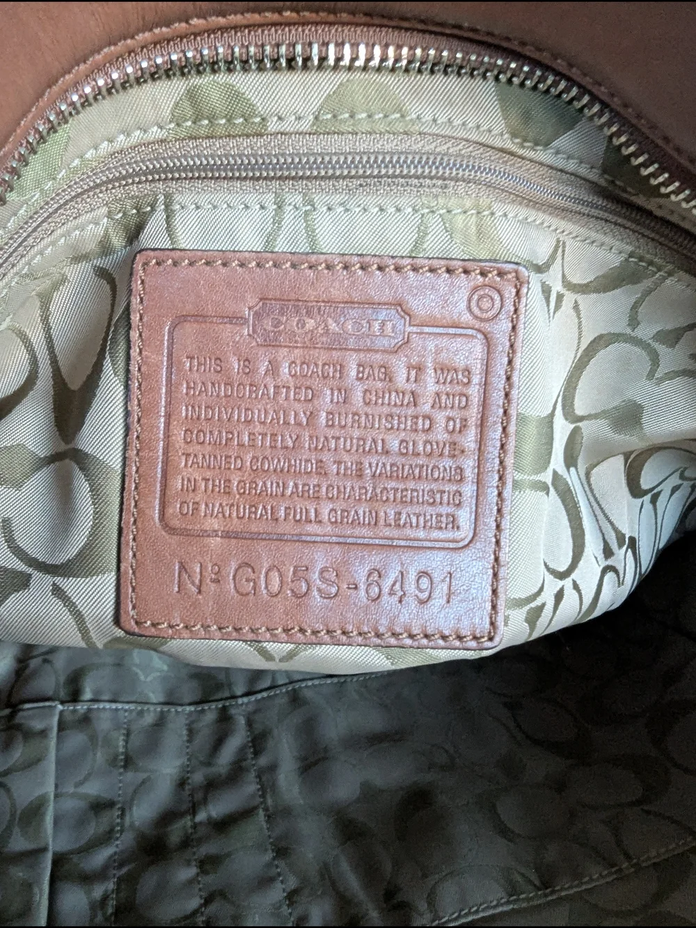 Coach Hamptons Leather Carryall Tote